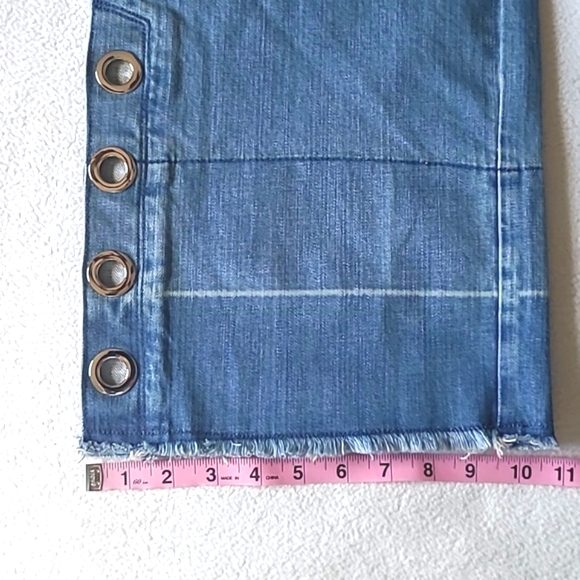 Standards & Practices Wide Leg Cropped Jeans Size 22 Medium Wash Raw Hem - Picture 9 of 16